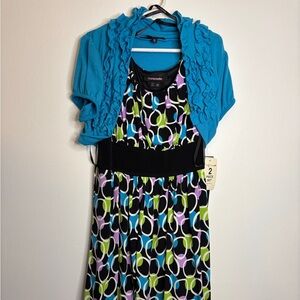 My Michelle Girls Size 10 Dress & Bolero 2-Piece Set NWT Blue Shrug Party Dress